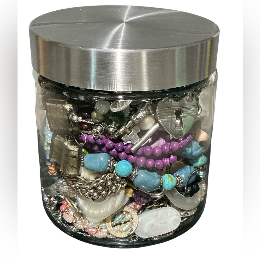 Medium Size Mystery Jewelry Jar! 37 Pieces Vintage - Contemporary